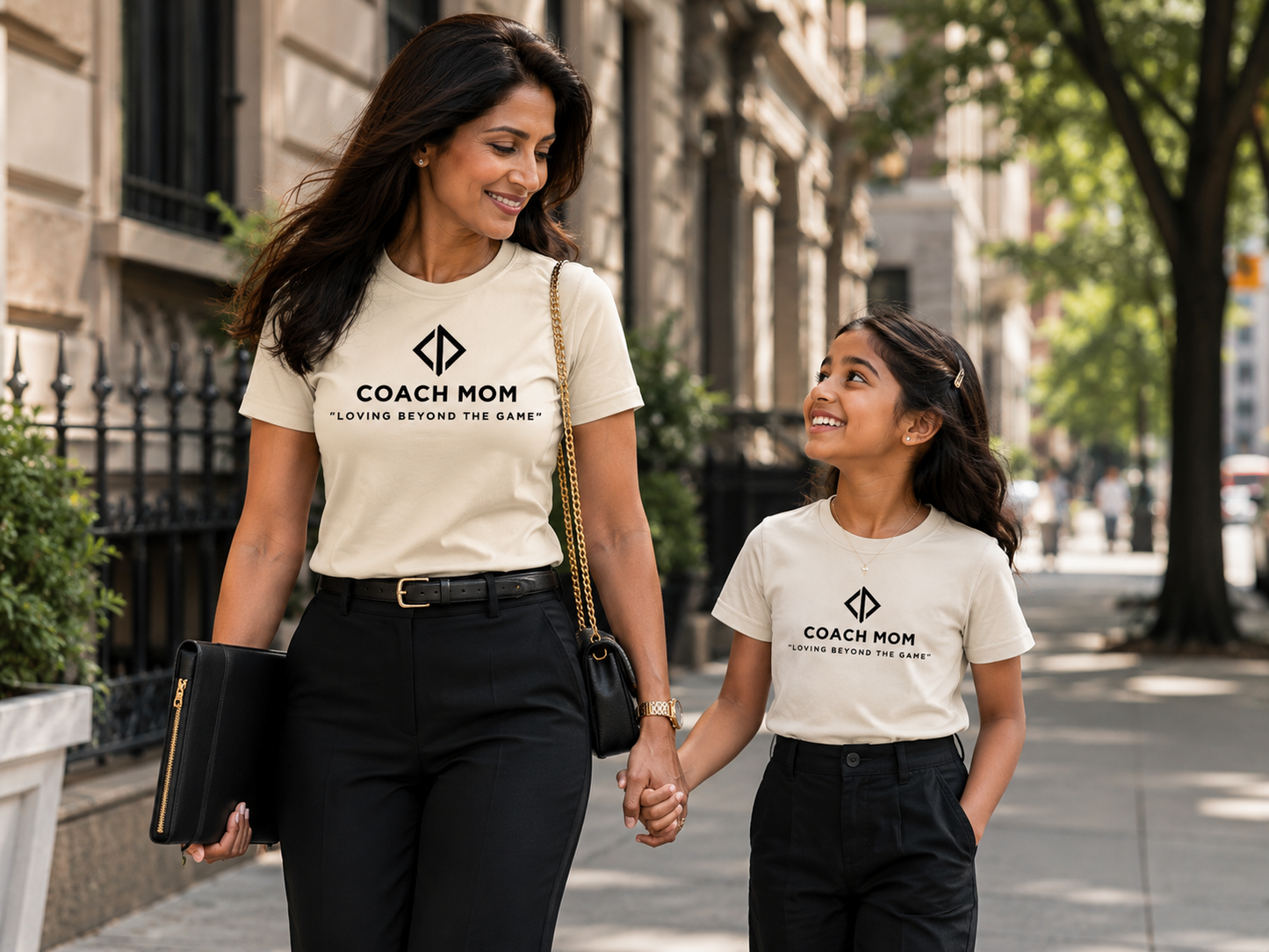 Coach Mom “Love In Motion” Tee - Cream