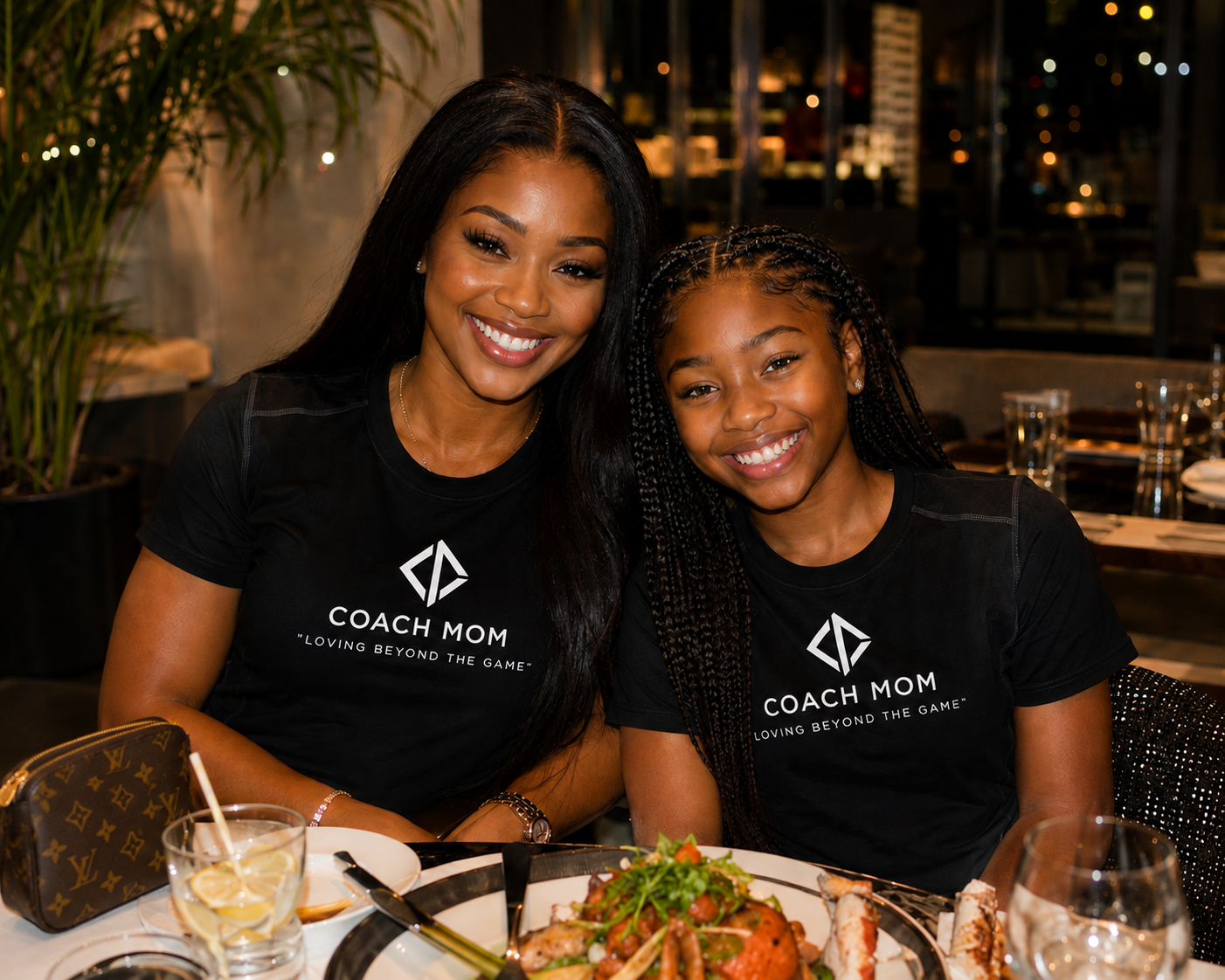 Coach Mom “Love In Motion” Tee - Midnight Black