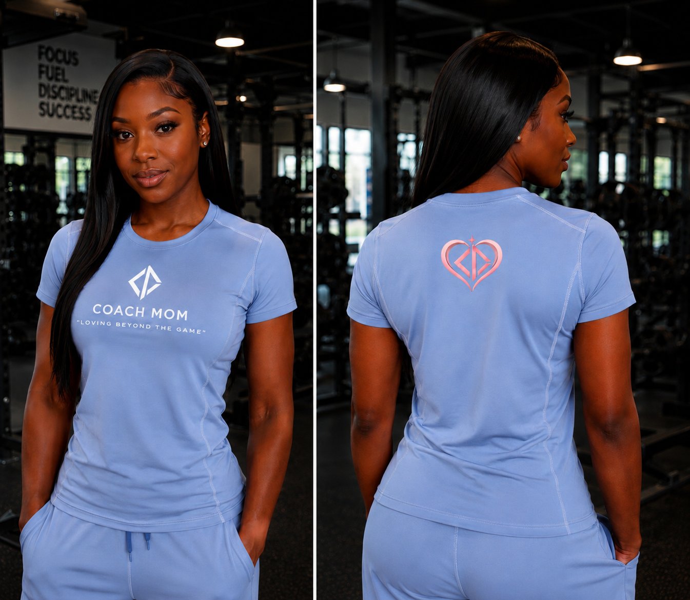 Coach Mom “Love In Motion” Tee Powder Blue