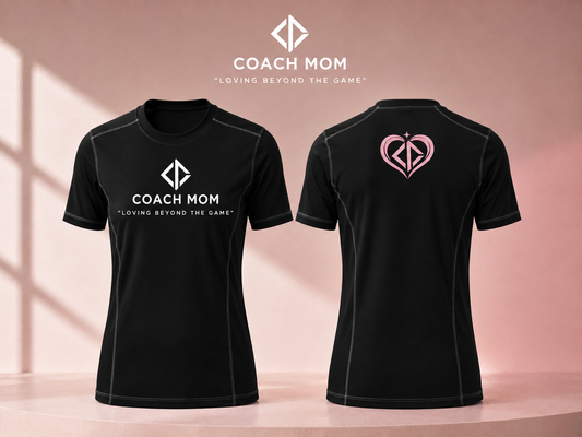 Coach Mom “Love In Motion” Tee - Midnight Black