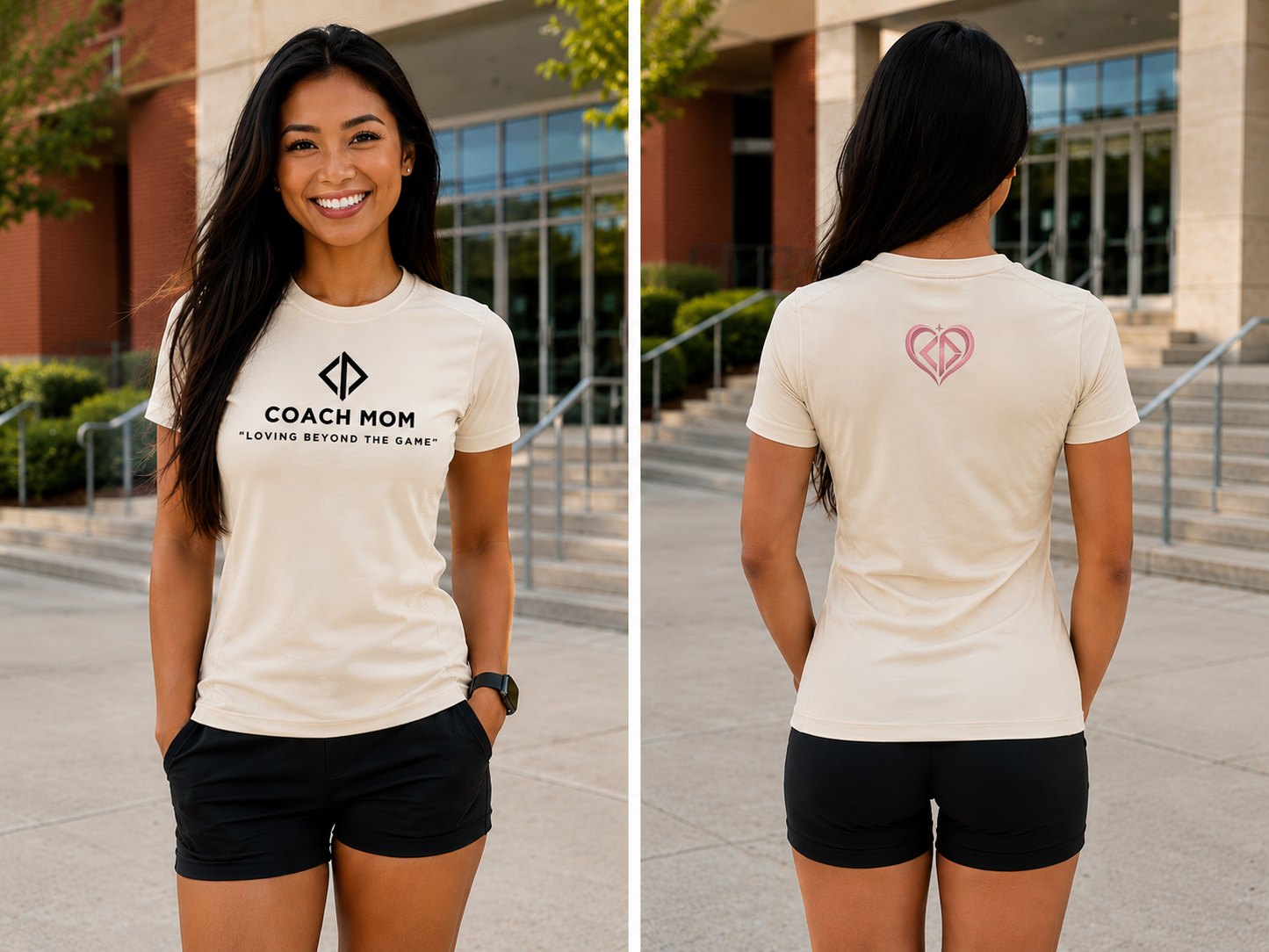 Coach Mom “Love In Motion” Tee - Cream